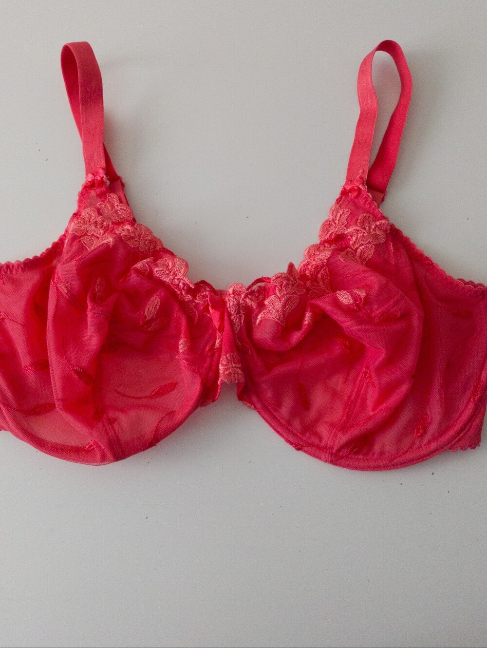 Goddess Georgia Sheer Embroidered Underwire Bra Pink 36H GD8010PS